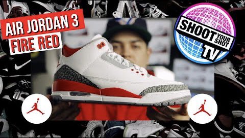 shootyourshottv's tweet photo. Nike Fire Red Jordan 3 set to return this Saturday 9/10 with the “Nike Air” on back. Check out our review before they drop > https://t.co/NdkCy5dOkE https://t.co/RYOkhsOA1w