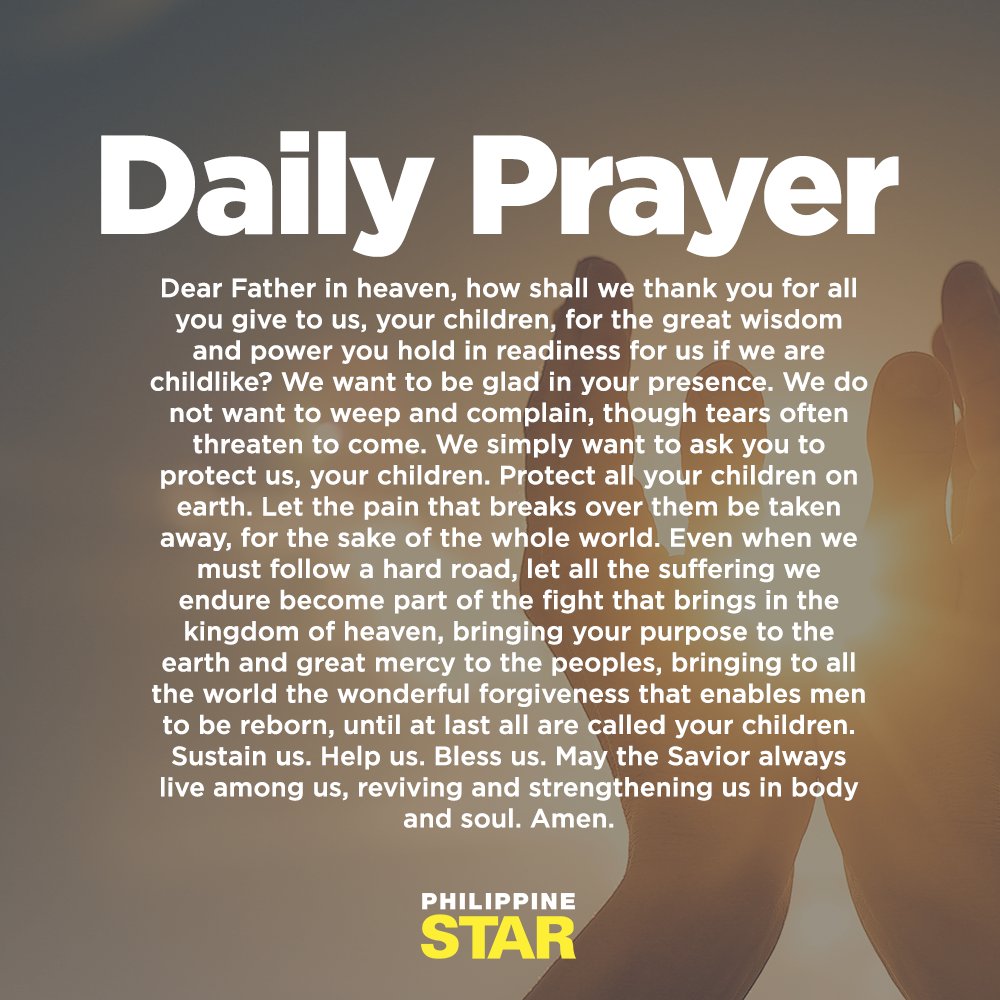 The philippine star on twitter daily prayer via plough 