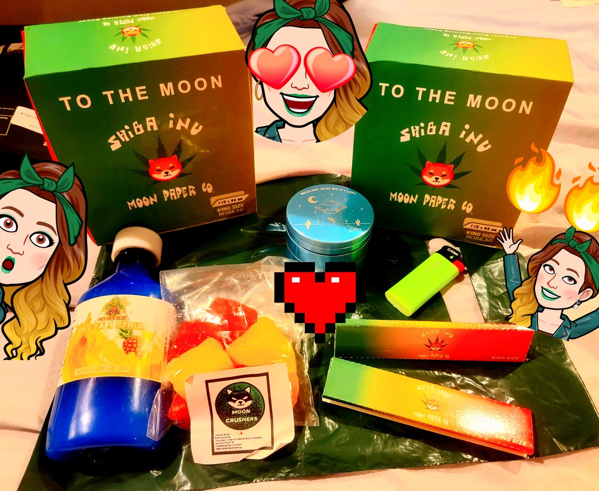 CryptoNicOg's tweet photo. Okay y'all don't even know HOW EXCITED I AM!!! 🙌🔥🙏🚀❤️🔥

BIG THANK YOU TO @Shibamoonshop for the wicked Moon Crusher Gummies, Moon Syrup &amp; #Shiba Moon papers how freaking lit is that!! Can't wait to order again 🙌❤️

Check em out
https://t.co/0l3Dcn2K30 #weedsmokers #SHIB https://t.co/gOkZ523cvd