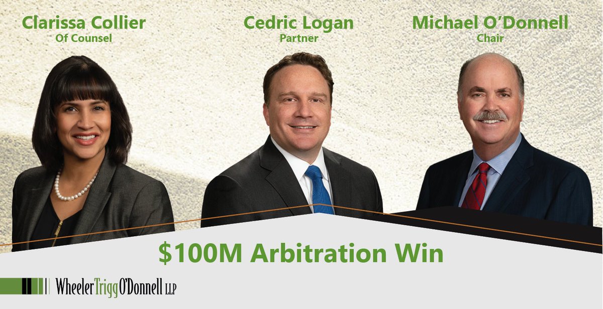 WheelerTrigg's tweet photo. Congrats to WTO's Clarissa Collier, Cedric Logan, and Michael O'Donnell for winning a directed verdict for a major national insurance company in a $100 million dispute in AAA arbitration. https://t.co/cytdmiI0Jl

#DirectedVerdict #Arbitration #TrialsLitigationAppeals https://t.co/2LZpbLilDA
