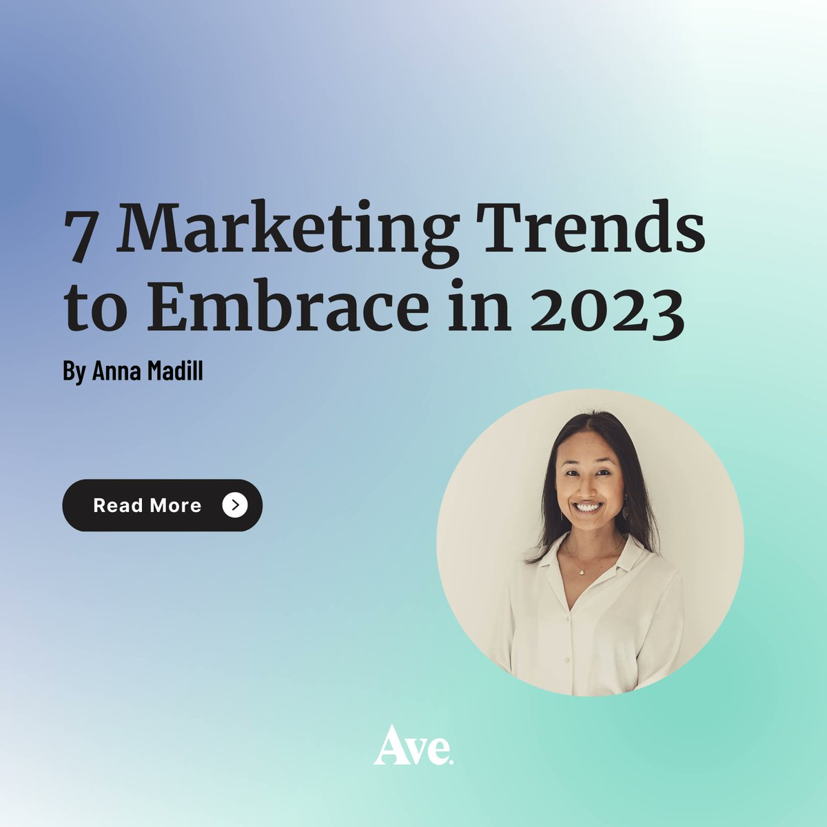 Check out our latest blog post, "7 Marketing Trends to Embrace in 2023." Anna Madill, Avenue Founder and CEO, shares her recommendations for continued marketing success in the new year. Read here: buff.ly/3Qhhl4x