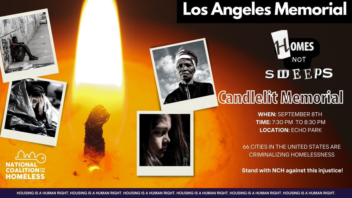 nchcivilrights's tweet photo. One of the first sweeps during the pandemic was the violent displacement in Echo Park in Los Angeles. Activists in LA are hosting a memorial to remember all those who died over the last year especially those swept by the LAPD. #HomesNotSweeps https://t.co/ej4JQ2Vmvd