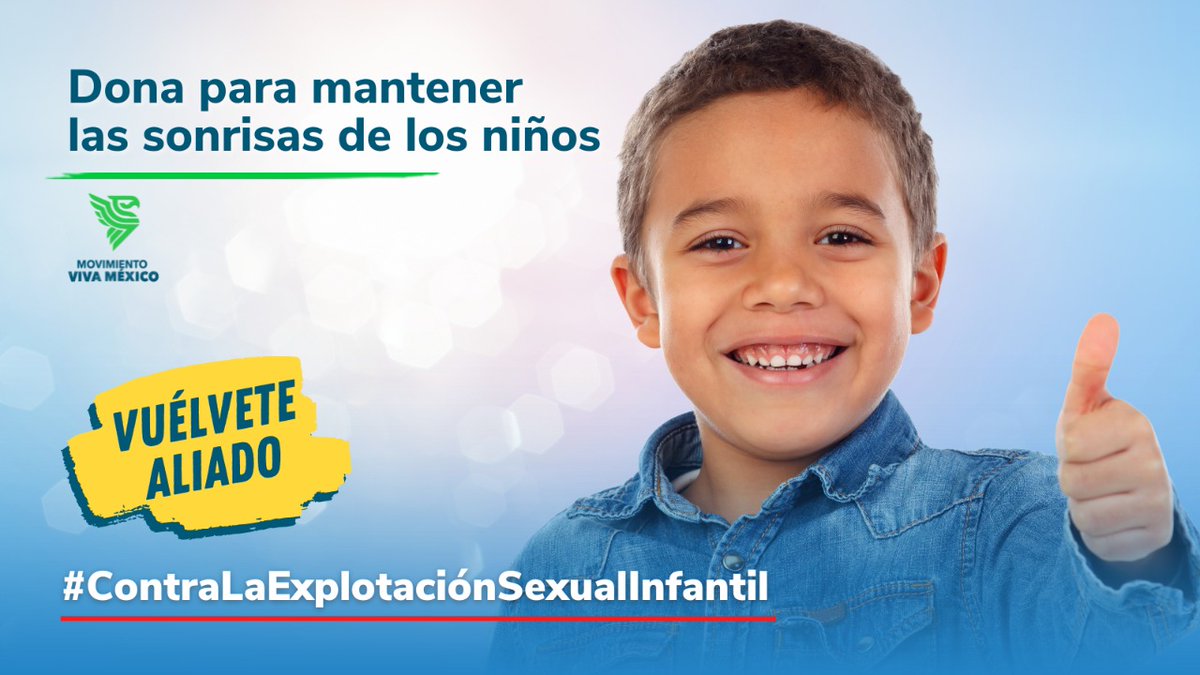 MoVivaMexico's tweet photo. #VuelveteAliado por las sonrisas de los niños 🙌
#Dona desde $20.00 en nuestra página web y juntos hagamos la diferencia
👉 https://t.co/2svoM1Xrax
@EVerastegui @Ferdinardr
#ContraLaExplotaciónSexualInfantil #MovimientoVivaMéxico #Mexico #juntossomosmasfuertes #reddeayuda https://t.co/U46tVQVVmD