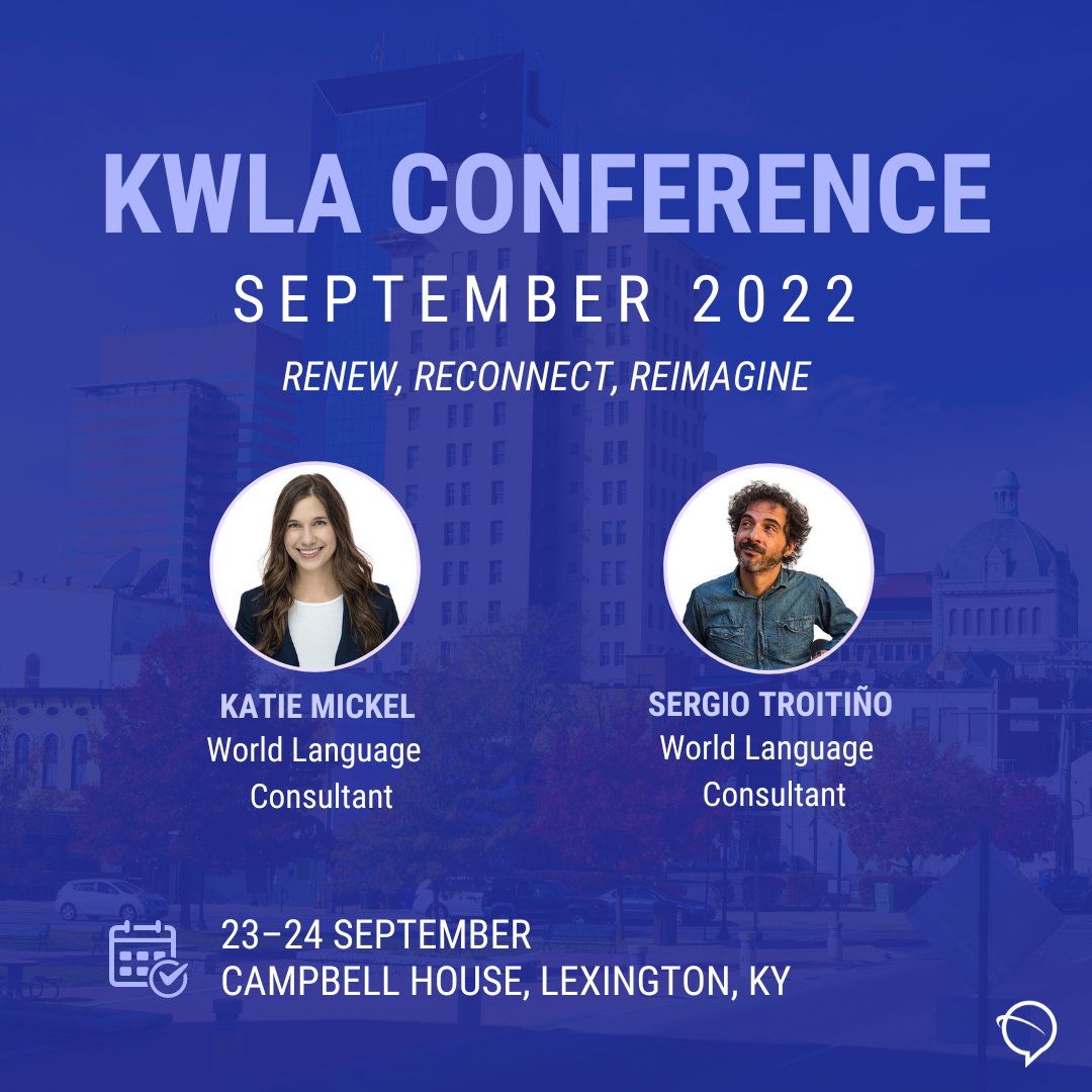 KlettWL's tweet photo. π£ Attention, Kentucky teachers!! Save the date! We're attending #kwla22! π₯³
See ya there π
Register today with the link in our bio β¬οΈ
@KWLAonline
#worldlanguage
#transformativelanguagelearning
#langchat #Spanishteachers #Frenchteachers #GermanTeachers https://t.co/CmcU7m3uK0