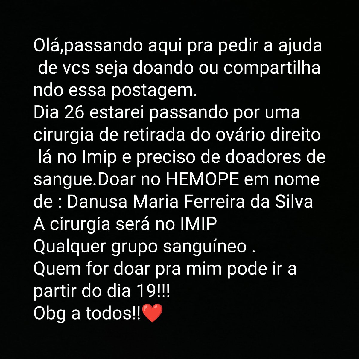 Danauseas's tweet photo. #hemope #Recife https://t.co/5WsE8YfPdT