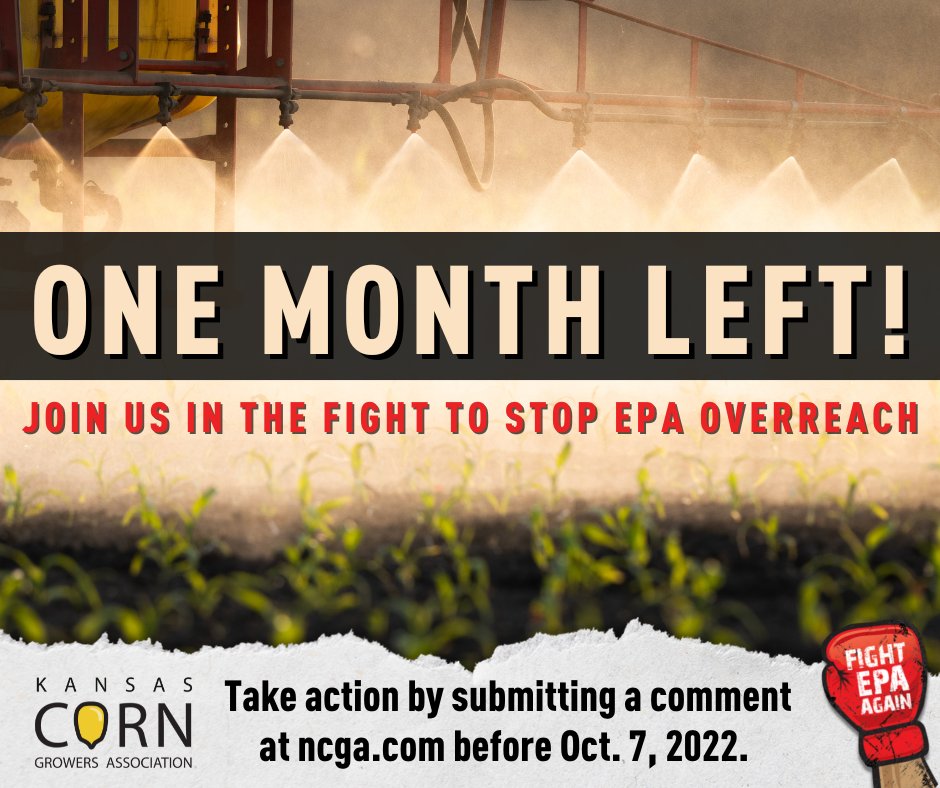 EPA’s proposal will critically impact 89% of Kansas corn and sorghum acres. Don’t miss your chance to tell the EPA you need atrazine, not more regulations based on junk science. Submit a comment at ncga.ws/atrazine #kscorn #takeaction #atrazine #cornaction #epa #science
