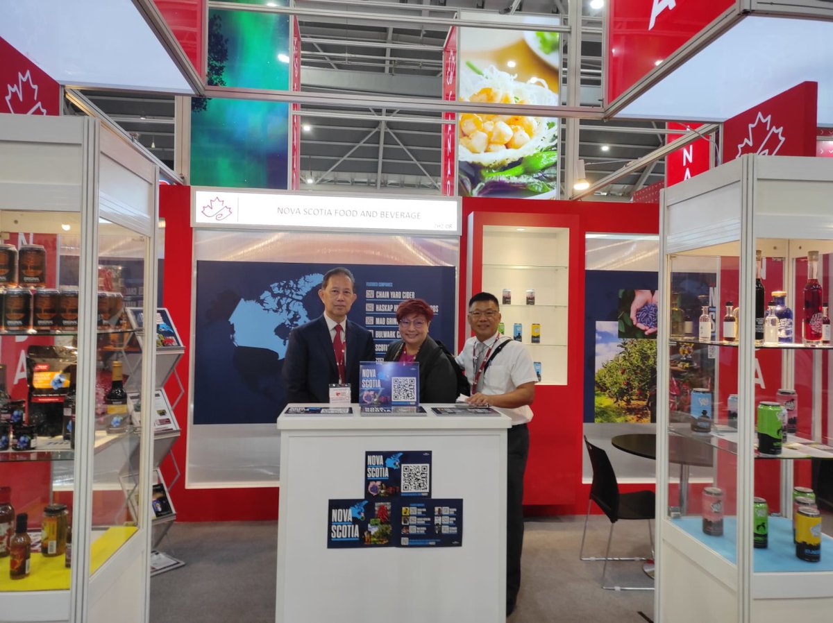 InvestNS_'s tweet photo. Excited to partner with @NSAgriculture and showcase #NSBusiness at @foodhotelasia this week!

Stop by the Canada Pavilion to learn about products from @BulwarkCider @chainyardcider @HaskapHighland @madgringosauce &amp; more: https://t.co/gQ0o3zolOO

#ThinkExport #FHA #FHAFnB https://t.co/Ort7z9tEj0