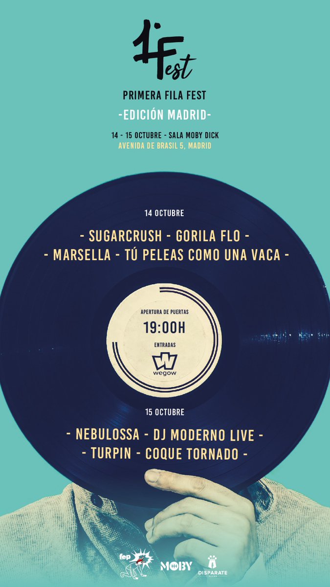 FEP PRODUCCIONES (@fepproducciones) on Twitter photo Ya tenemos cartel y entradas de dia para el <a href="/FestFila/">Primera Fila Fest</a> de los días 14 y 15 de Octubre en <a href="/MobyDickClub/">MobyDickClub</a>
Entradas <a href="/wegowES/">wegowes</a> -> wegow.com/es-es/conciert… Ya tenemos cartel y entradas de dia para el <a href="/FestFila/">Primera Fila Fest</a> de los días 14 y 15 de Octubre en <a href="/MobyDickClub/">MobyDickClub</a>
Entradas <a href="/wegowES/">wegowes</a> -> wegow.com/es-es/conciert…