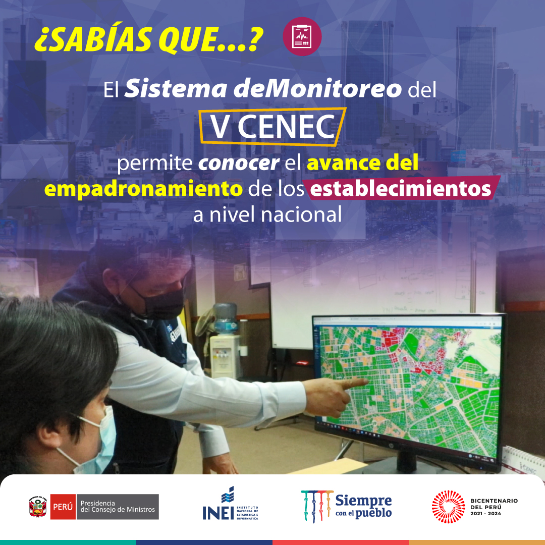 INEI_oficial's tweet photo. En el #INEI contamos con un sistema informático que nos permite monitorear el avance del empadronamiento de los establecimientos a nivel nacional.
Si tienes dudas o consultas sobre el #VCENEC, llámanos al 0800 70 233 o ingresa a https://t.co/nATldeiyx0 https://t.co/AlBESmehih