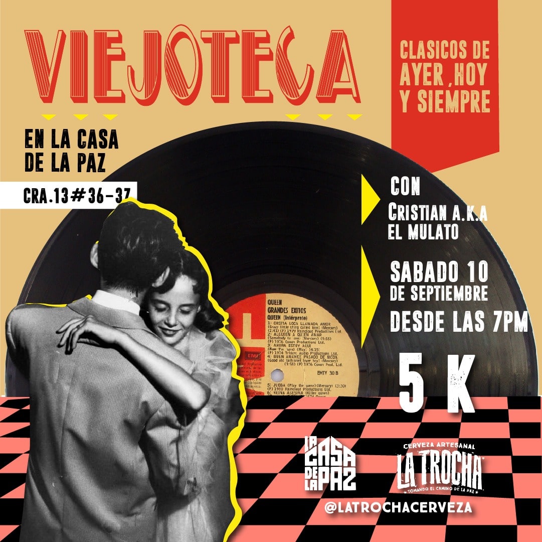 Nos fuimos de viejoteca este sábado 10 de septiembre.

Cover 5k. 
Carrera 13 # 36-37