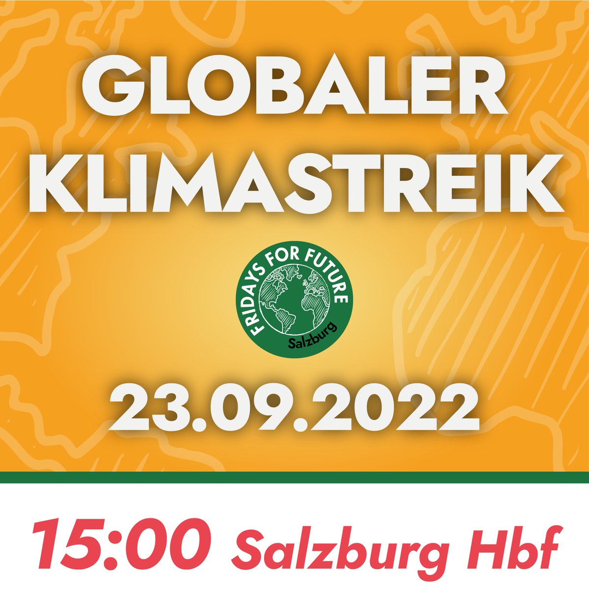 SbgForFuture's tweet photo. Komm zum nächsten weltweiten #Klimastreik in #Salzburg am 23. September!

#Klimaschutz #FridaysForFuture #ClimateAction #ClimateCrisis #Energie 
Mehr Infos auf unserer Website:
https://t.co/Z9qNRXSq7z https://t.co/d7y9t17GM5