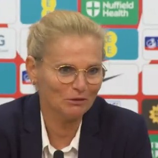 "I don't think it can be much better than this!" 😅

#Lionesses boss Sarina Wiegman reacts to her sides 10-0 win against Luxembourg and the World Cup qualifying campaign. 🦁🏴󠁧󠁢󠁥󠁮󠁧󠁿