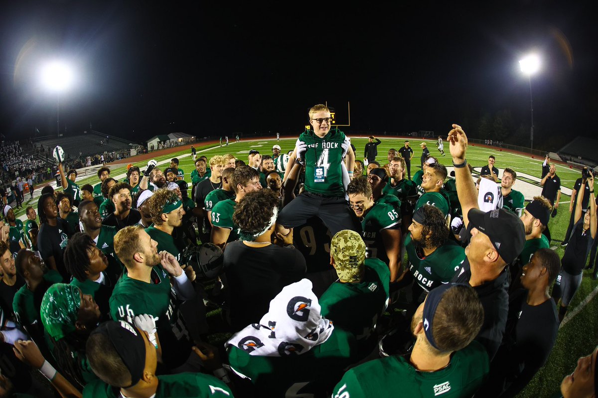 Sometimes we take for granted the impact we have on people. Thomas was my special guest at the game on Saturday. Thank you @SRURockFB for making a dream come true. #gorock