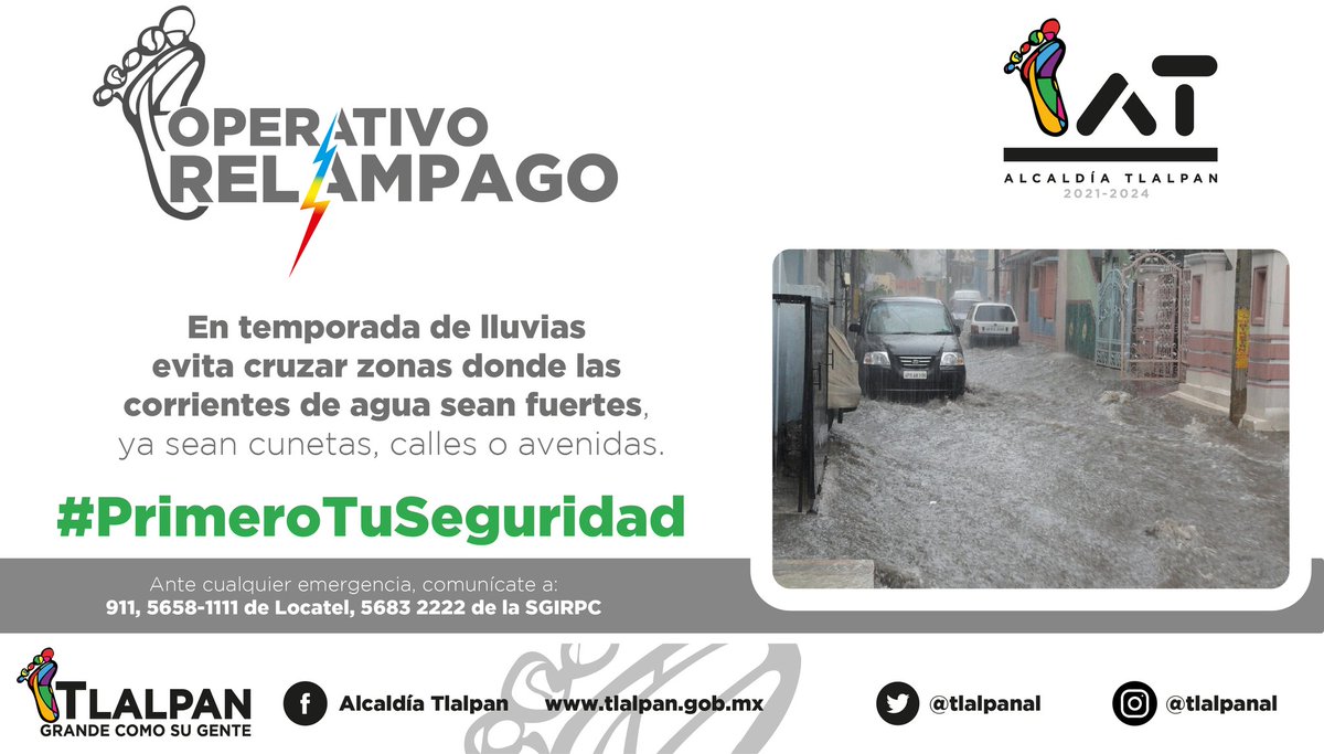No arriesgues tu vida al intentar cruzar corrientes de agua.🚶🏽🌊

¡Cuídate a ti y a los demás!🤲🏻

#PrimeroTuSeguridad #OperativoRelámpago