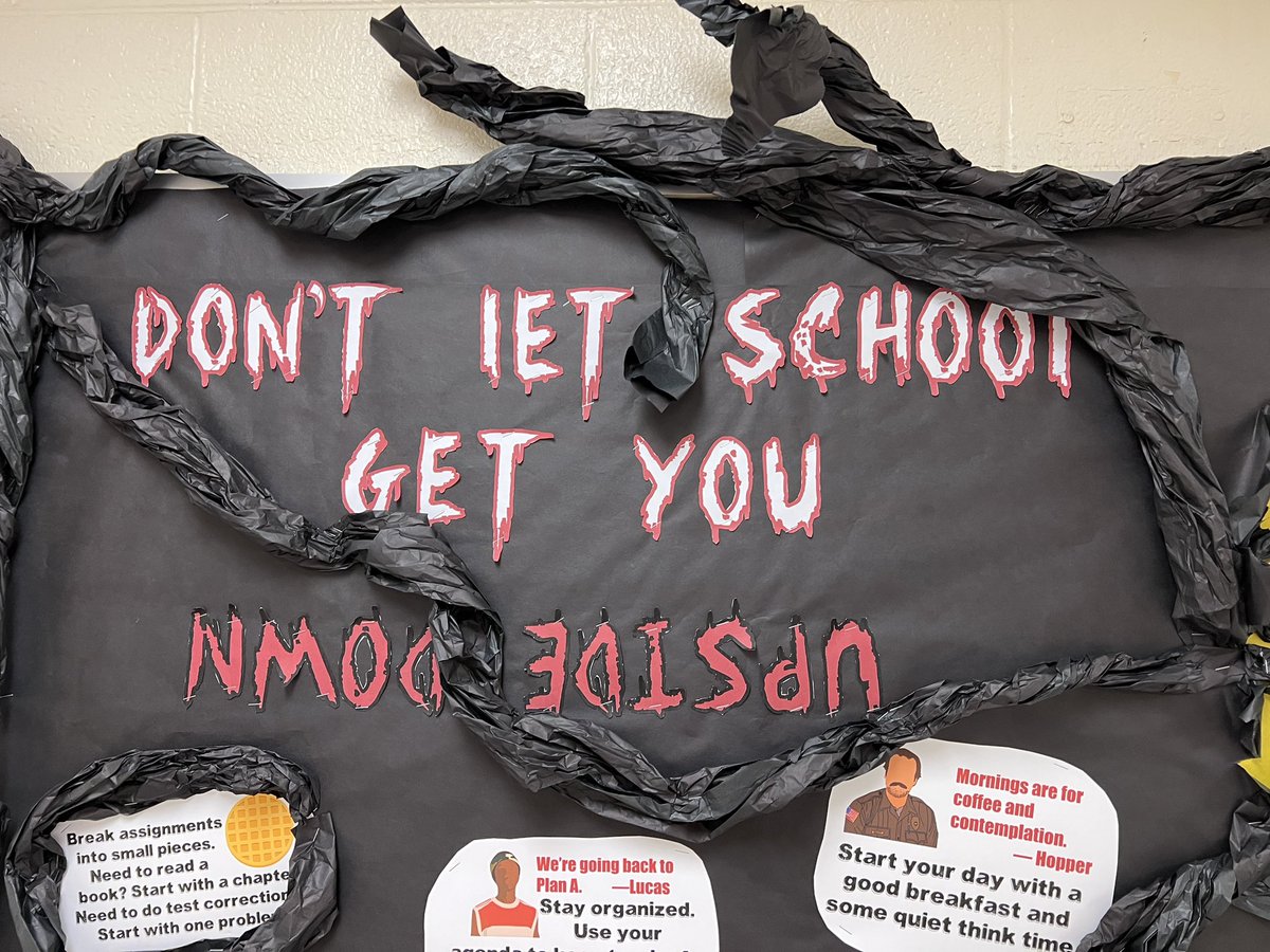 Enjoyed making this #StrangerThings #bulletinboard for my 6th graders. #studentthings