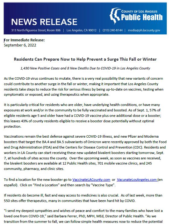 LA Public Health on Twitter "Residents Can Prepare Now to Help Prevent