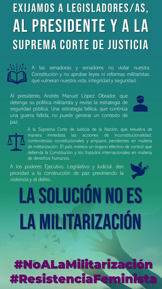 vrosasm1's tweet photo. #ResistenciaFeminista #NoALaMilitarización no permitamos que nuestra constitución sea violada @SenadoresdelPAN #senadores no defrauden a quien votamos por ustedes para defender a la ciudadanía y constitución https://t.co/0KP5DDr15q