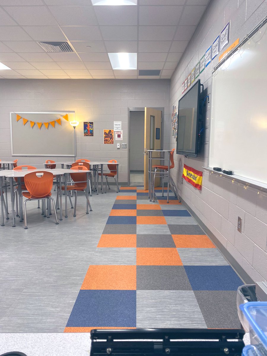 SWoodsTeacher's tweet photo. What. A. Day. 
First day back from maternity leave. Loved loved loved seeing former students and colleagues &amp; meeting my new kids. My sleep-deprived brain is fried 🫠 Here we go year 1️⃣3️⃣! https://t.co/4jNG99RQiI