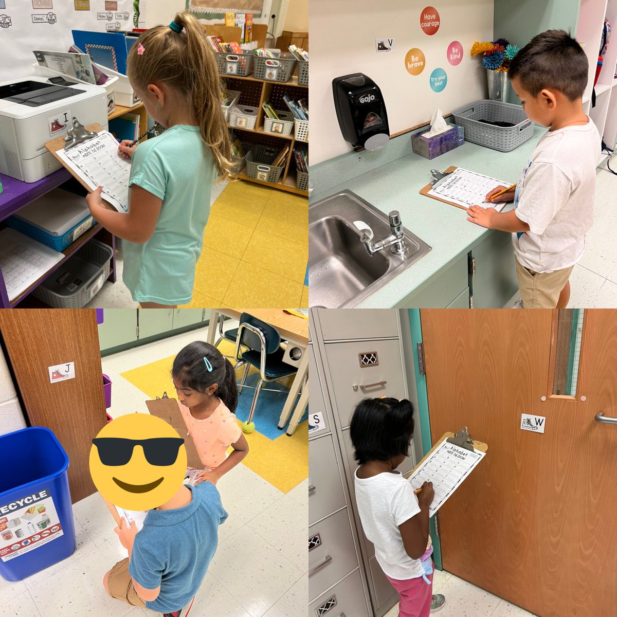 First day with all the kinders together and our Pete the Cat themed alphabet write the room was a success! They were so excited to find the matching uppercase/lowercase letters. Wasn’t sure how it was gonna go but they had so much fun. 😊
