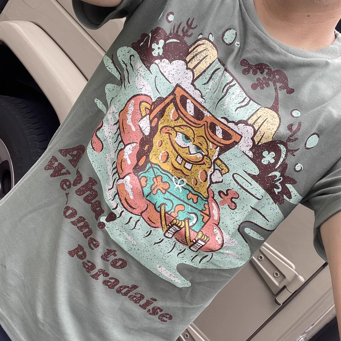 スポンジボブのTシャツ買ったんだー。 