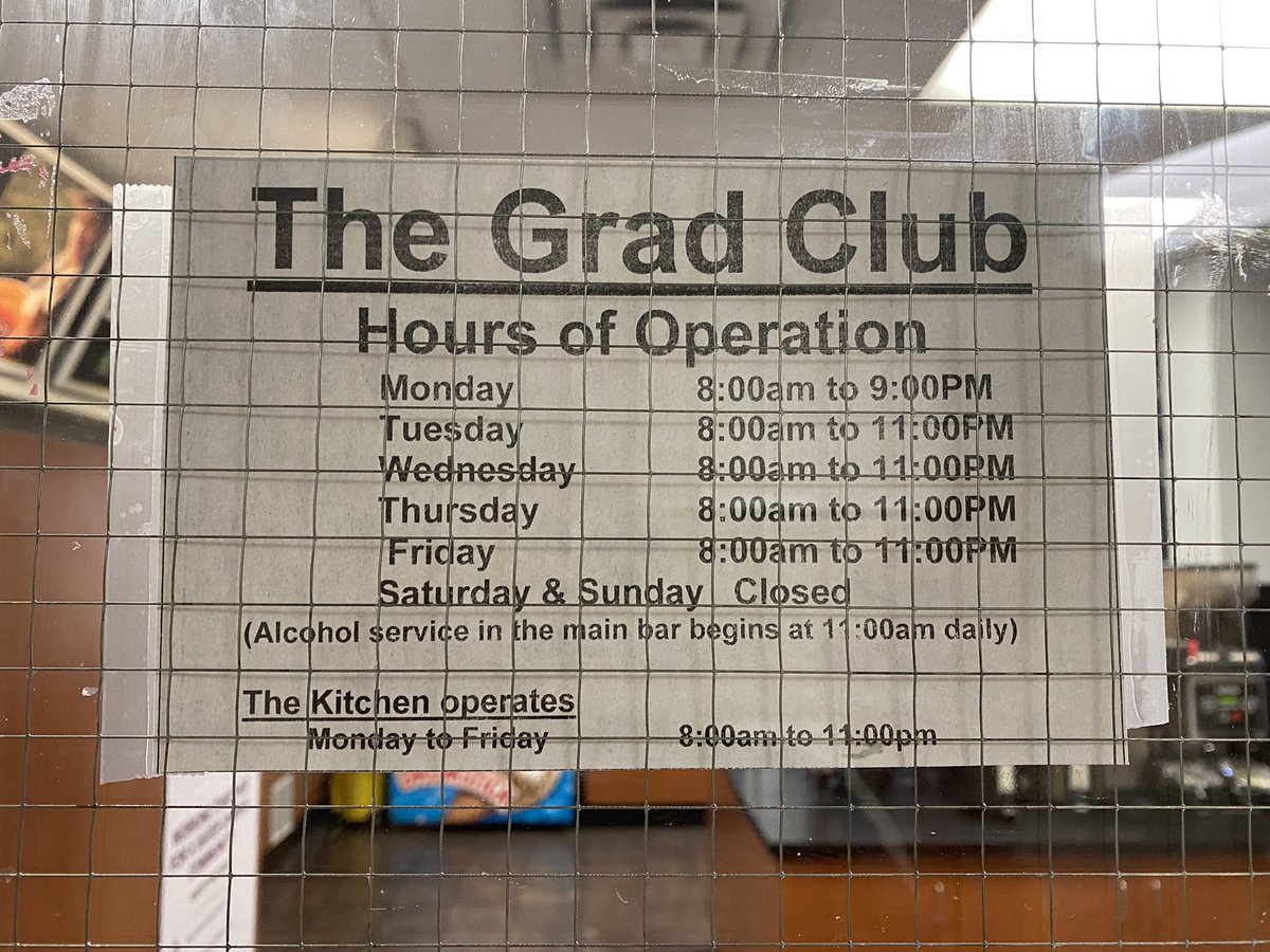 Joel_Welch's tweet photo. New hours of operation at #SOGS #WesternU #GradClub have been posted. We’re into fall/winter term hours! 

Give them a follow at @uwogradclub and check out the new website at https://t.co/zWe1Ds2Jrz.

#GradLifeWesternU https://t.co/1N4ivPc6I6