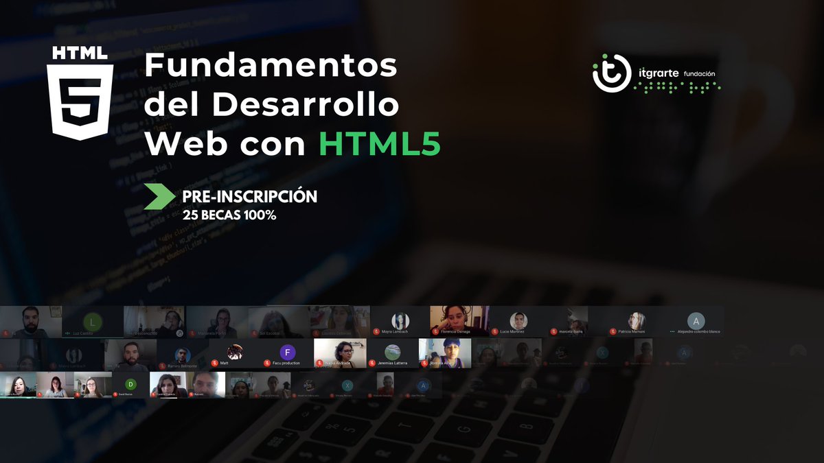 itgrarte's tweet photo. Cerramos pre inscripciones para las nuevas becas de #Python. Pronto recibirán por email las notificaciones. 

Pero no te desanimes que a partir de ahora y hasta el 21 de septiembre podes anotarte en Fundamentos Web con #HTML5 dictado por @PatryMamani. https://t.co/ZCFpRqIBeM