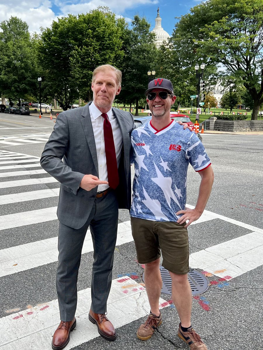 Greetings from DC. One of these guys spent the day lobbying…and one spent the day wearing something awesome. 🇺🇸