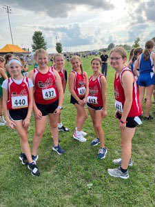CoachMeiners's tweet photo. Our UMS XC teams ran to 5th place overall finishes at the Sullivan meet. Congrats to Keely Otto, Kaylen Hansel, Olivia French, Helen Harvey &amp; Elija Johanson who dropped time, earning a PR. Congrats to our medal winners Fischer, Elija. Keely, Kaylen &amp; Olivia https://t.co/MKZGGrFpv0