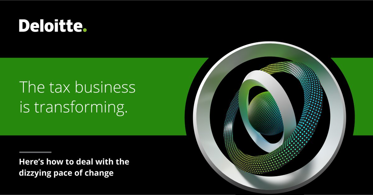 Deloitte's tweet photo. Redefining the tax function is necessary to prepare your company for the future of work. Deloitte’s Tax Transformation Trends report reveals strategies on how to better prepare in #taxoperate, #taxtalent, and #taxtechnology. Learn more: https://t.co/Ui2k43rbd4 https://t.co/0TqmsSk50r