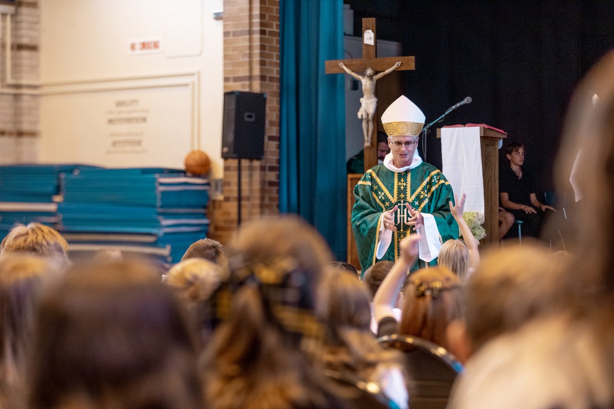 I had the joy of celebrating Mass with St. Charles Catholic School students today as they start a new academic year. | Happy First Day of School to many schools in our diocese.