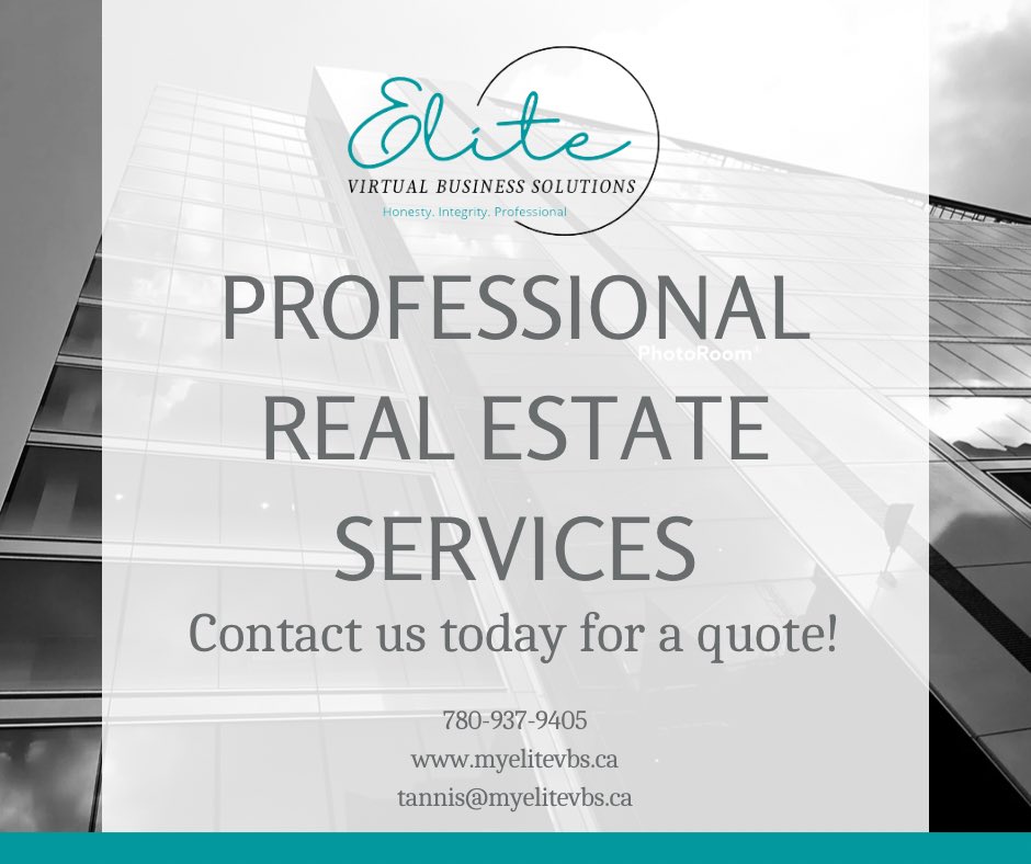 With the help of a real estate VA, you can now focus your efforts on what you are good at and love to do — going out on the field, meeting clients, negotiating contracts and closing deals!

#elitevbs #myelitevbs #virtualassistant #realestateassistant #reva #yegvirtualassistant