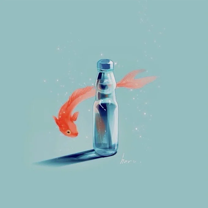 中3娘が描く描く。ビンの映り込みと影がすごいんだけど、何も見ないで描いたそうです。 