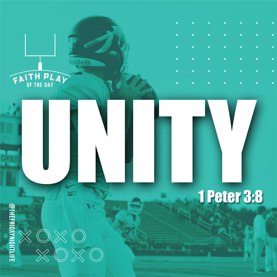 TFNLPodcast's tweet photo. "Faith Play of the Day" is back and we're starting our season off with the Theme: UNITY!
"Finally all of you, have UNITY of mind, sympathy, brotherly love, a tender heart, and a humble mind." 1 Peter 3:8
#faithplayoftheday #tfnl #thefridaynightlife #thefridaynightlifepodcast https://t.co/JwqZEdDdIz
