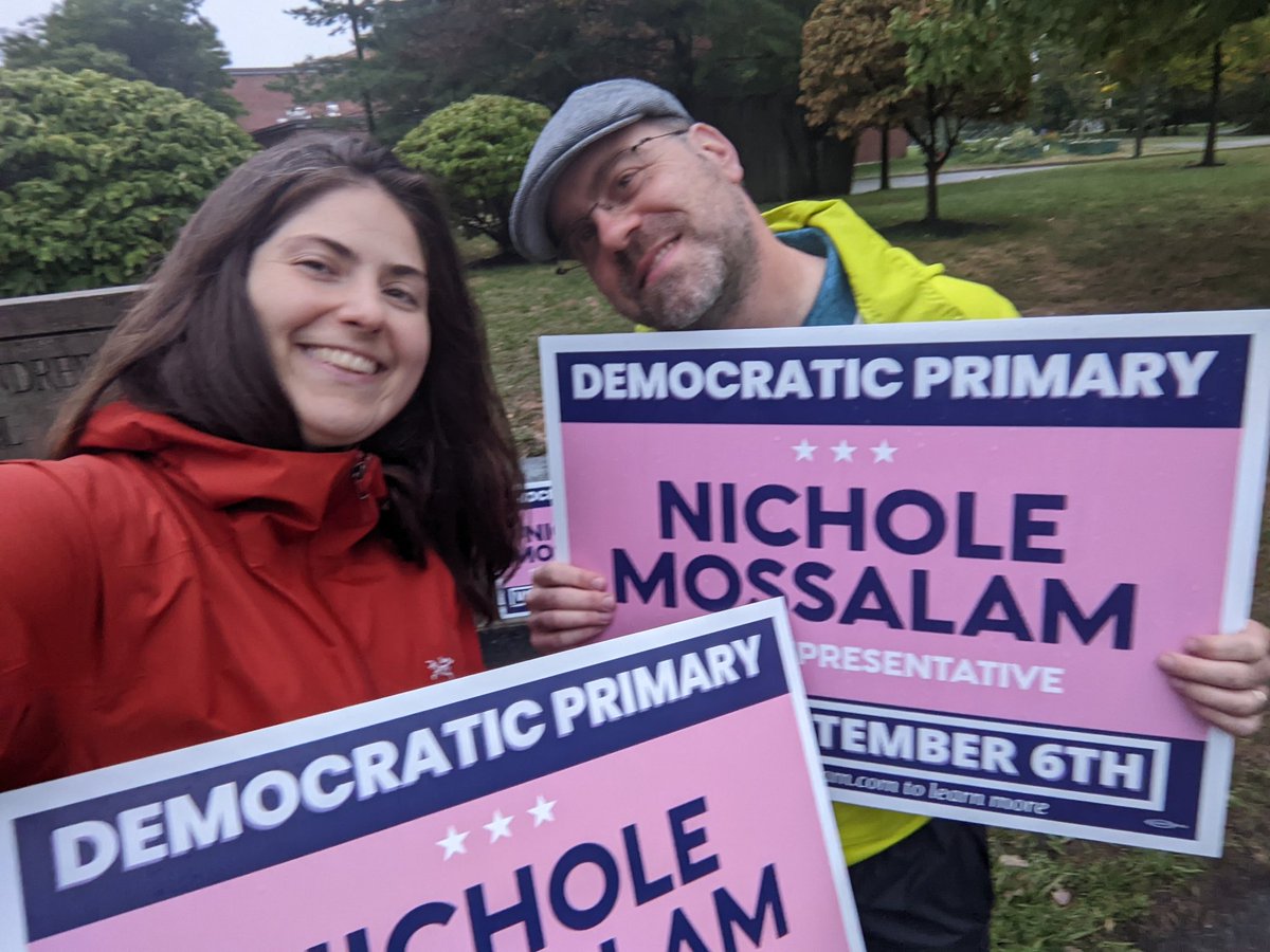 mc_genco's tweet photo. Waving at all the voters hopefully coming to vote for @NMossalam https://t.co/z2gk769mHx