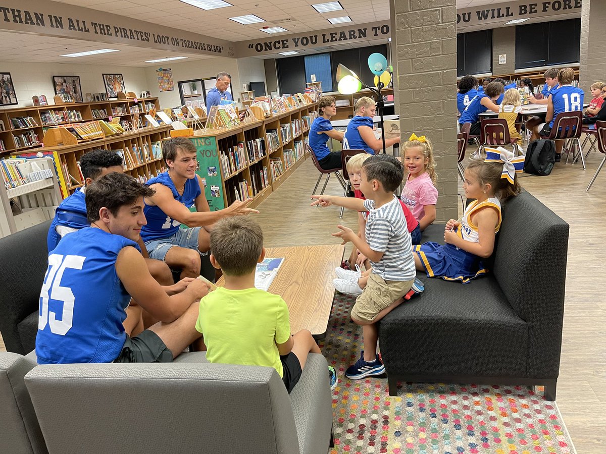 Friday-Etowah Football 🏈 Team read to our 1st graders. I checked in on a group and asked, have you read the book yet? “Not yet, we are just getting to know them.” ❤️ how these guys were so genuine and showed the Ss the importance of reading. #CCSDfam <a href="/CcsdMedia/">MediaCCSD</a> <a href="/bascombbobcats/">Bascomb Elementary</a>
