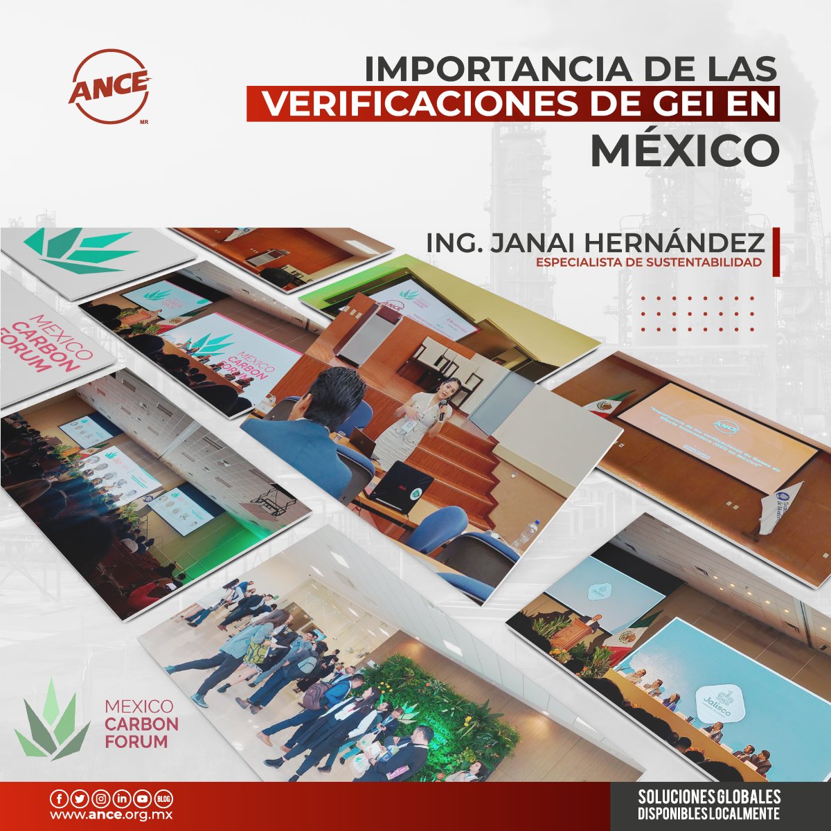 ANCE_MX's tweet photo. ANCE presente en el Mexico Carbon Forum, un evento creado por @mexico2_pmc, donde se tuvo la oportunidad de participar con la ponencia: “La importancia sobre las verificaciones de gases de efecto invernadero” a cargo de la Especialista en Sustentabilidad la Ing. Janai Hernández. https://t.co/4zIeKQs3CU