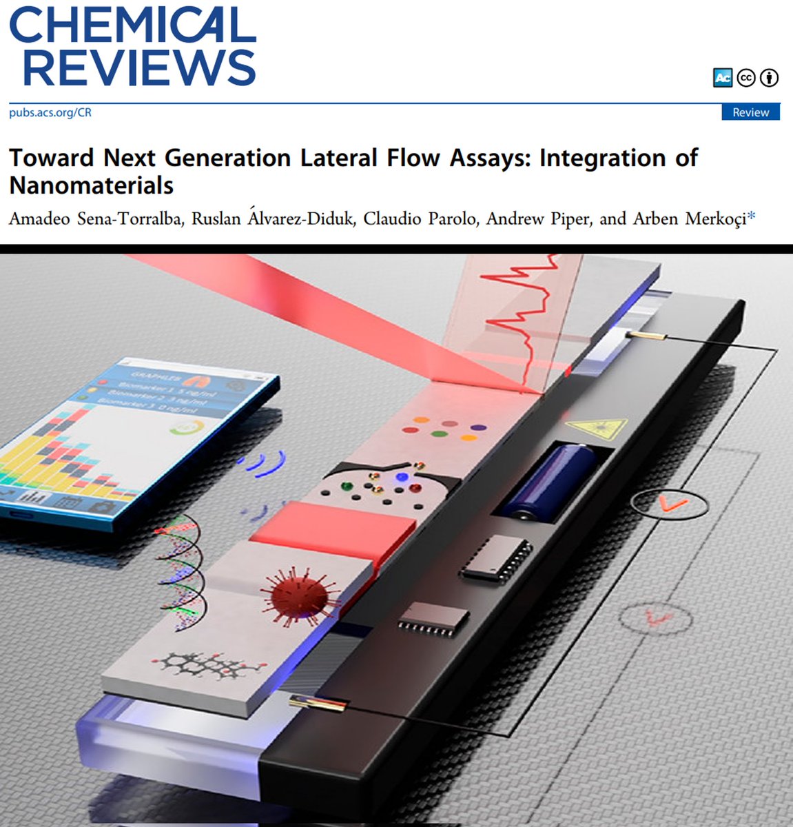 ArbenMerkoci's tweet photo. Towards Next Generation #LateralFlowAssays. #IntegrationOfNanomaterials
https://t.co/Xb248UT4mb
#ChemicalReviews #AmericalChemicalSociety #ComplexSamples @merkoci_group @icn2nano
Congrats to all coauthors!
@AmadeoSena #RuslanAlvarez @ParoloClaudio1 @AndrewPiper89 https://t.co/pPMHyvW5ez