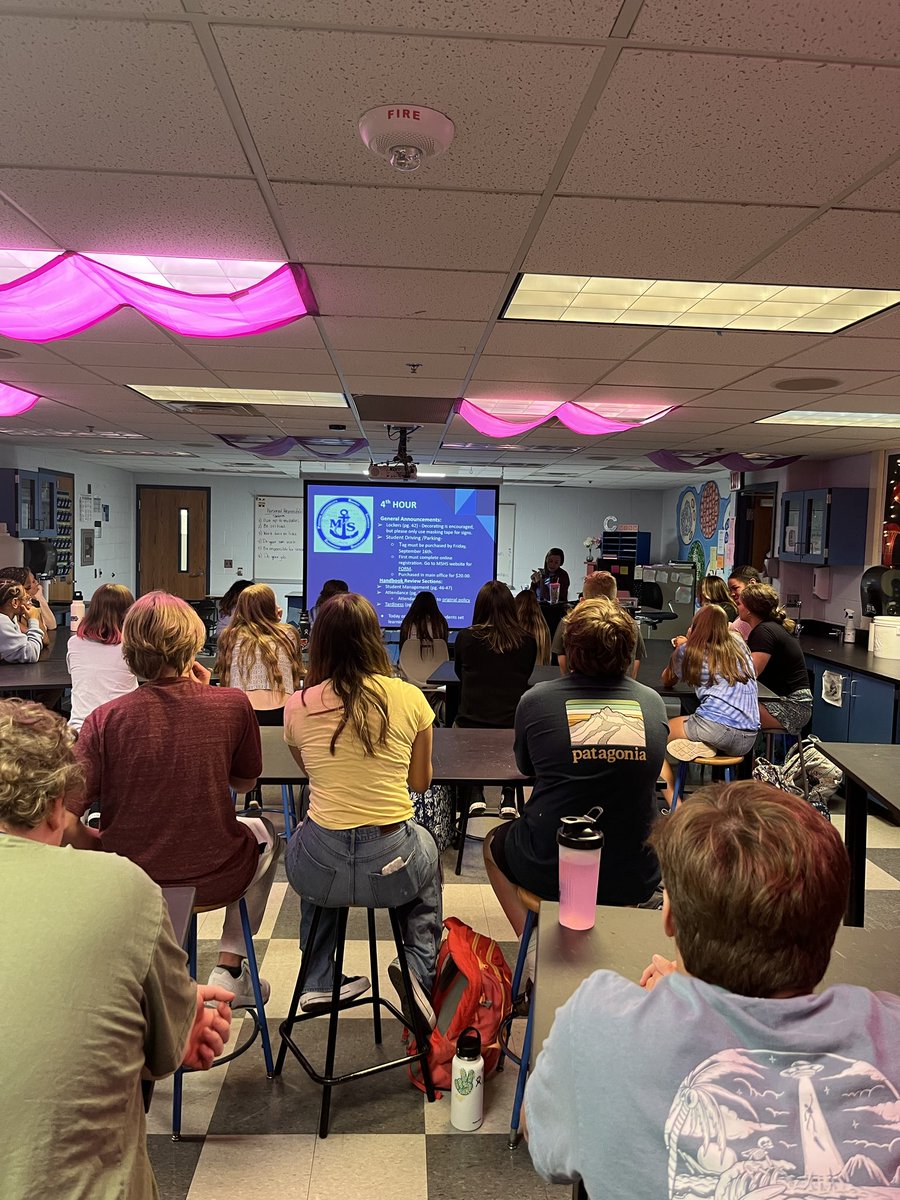 MSHSPRIDE's tweet photo. Today was the first day of a great school year to begin! Opportunities for students to voice their opinions on the PRIDE Core values for students and teachers alike. Sailor nation came together for the annual Opening day Assembly! #Powerofmusic ⚓️💪💯🎼 https://t.co/WMfhRNutZF