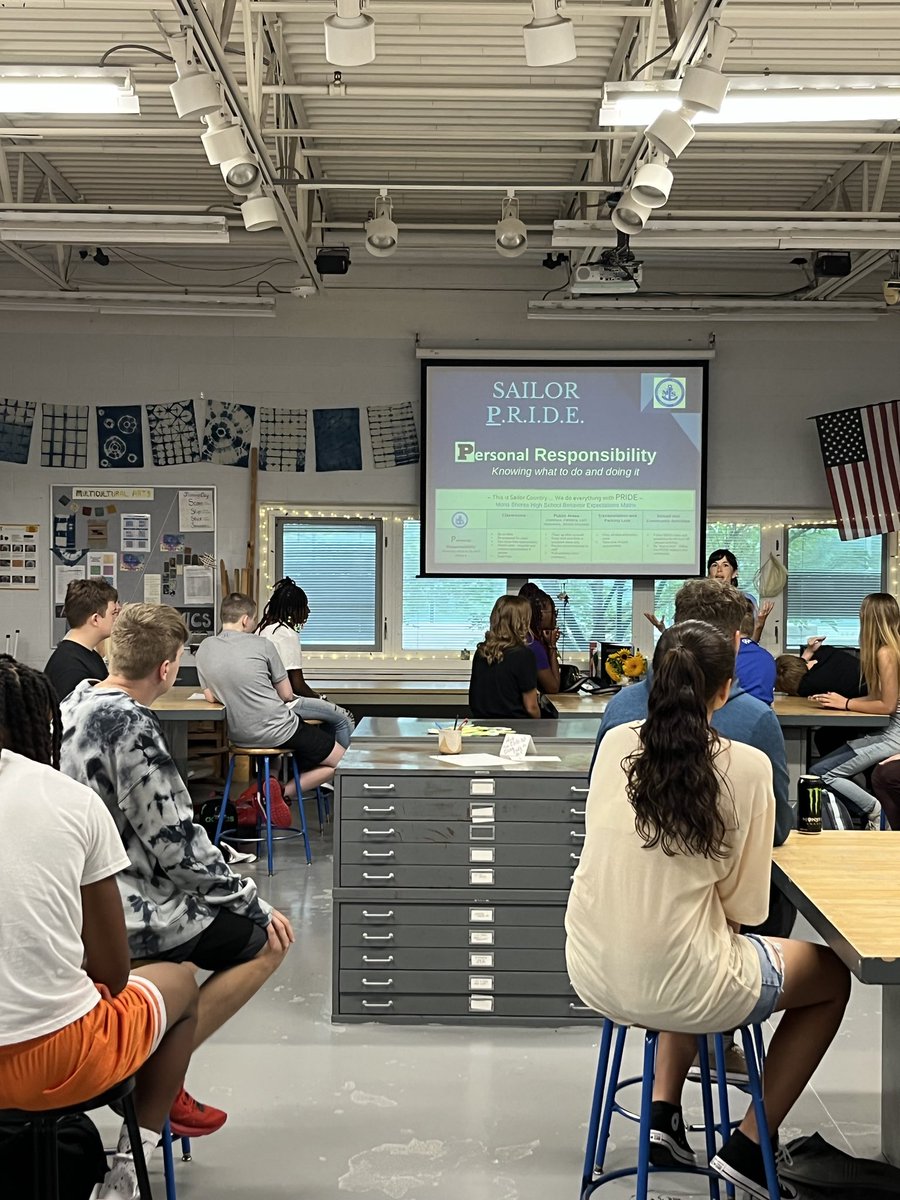 MSHSPRIDE's tweet photo. Today was the first day of a great school year to begin! Opportunities for students to voice their opinions on the PRIDE Core values for students and teachers alike. Sailor nation came together for the annual Opening day Assembly! #Powerofmusic ⚓️💪💯🎼 https://t.co/WMfhRNutZF