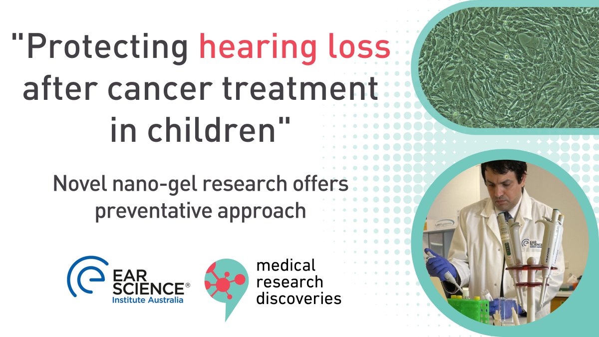 AAMRI_Aus's tweet photo. Researchers at @ear_science are testing a novel nano-gel therapy to protect children receiving chemotherapy from #hearingloss - a common side effect of the cancer treatment. Led by @hani_al_salami

Read 👉 https://t.co/1Y8vkWq1W1

#ausmedicalresearch #earscience #childrenshealth https://t.co/otGOj57MkP