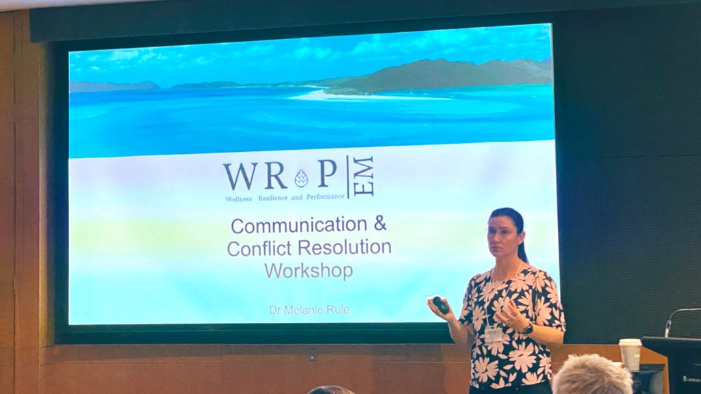 ‘EM docs complete 100 tasks per hour. 42% of those tasks are communication related, yet we hardly get any training in how to do this well.’

Dr Melanie Rule speaking about conflict and communication at <a href="/WRAPEMtweet/">wrapem</a>