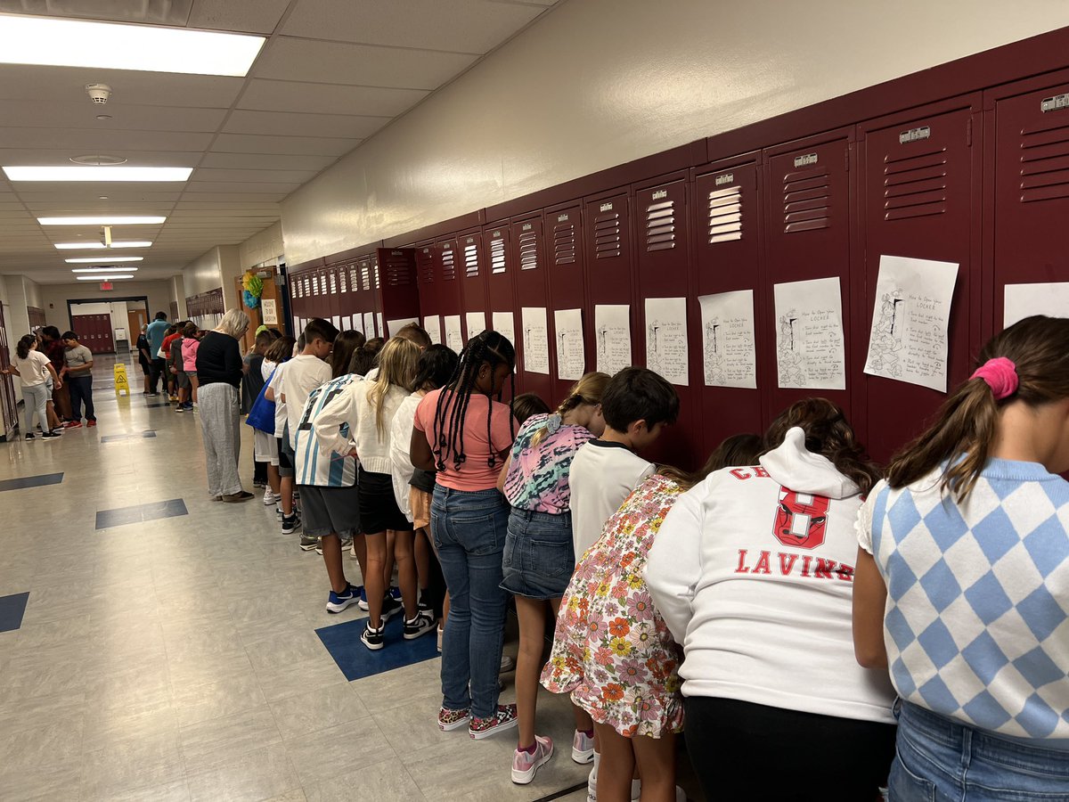 Lockers. The struggle is real, but these kids already showed me that they are up for any challenge. This year is going to be amazing! #tois