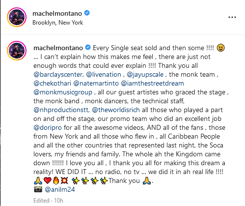 VybezPeople's tweet photo. Machel Montano sold out the Barclays Center for his 40th anniversary in soca music. Congratulations to MM and a big win for soca music.😎 #VybezPeople #machelmontano #SocaKingdom https://t.co/7mEowpg1y7
