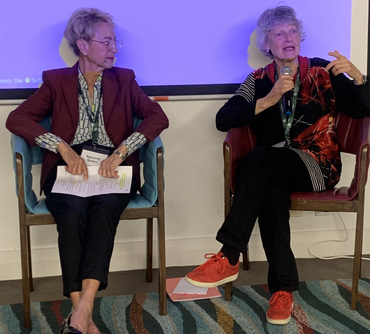 JamieSHallen's tweet photo. Fortunate to hear the experiences and advice of passionate and articulate consumer representatives Ngarangi Naden and Caroline Miller at NZ #HipFest.
Caroline encourages teams to ‘bring the person with the hip fracture into the centre of care, rather than the fracture itself’ https://t.co/IHnC5oKu31