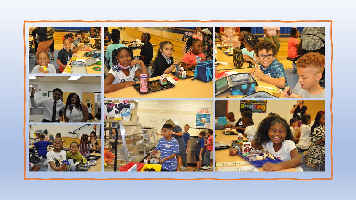 Newtown_E's tweet photo. Our Cafeteria came back to life today as we kicked of a promising new year. Look at all those smiling faces. Getting to see friends and staff that they haven't seen in a while. Awesomeness.  #VBDayOne @vbschools https://t.co/31nfQNNMic