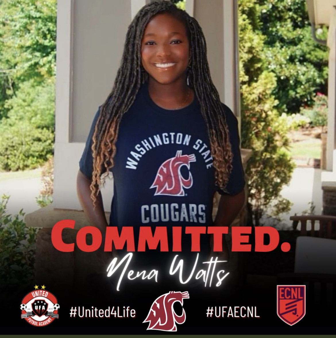 United_FA's tweet photo. 𝘾𝙊𝙈𝙈𝙄𝙏𝙏𝙀𝘿‼️
​
​Congratulations to 𝙉𝙚𝙣𝙖 𝙒𝙖𝙩𝙩𝙨 from the 04/05G ECNL team on her recent commitment to the 𝙒𝙖𝙨𝙝𝙞𝙣𝙜𝙩𝙤𝙣 𝙎𝙩𝙖𝙩𝙚 𝙐𝙣𝙞𝙫𝙚𝙧𝙨𝙞𝙩𝙮! Way to go Nena! We are proud of you and we can’t wait to see you at the next level! #UFAECNL #united4life https://t.co/UWCcN8GROb