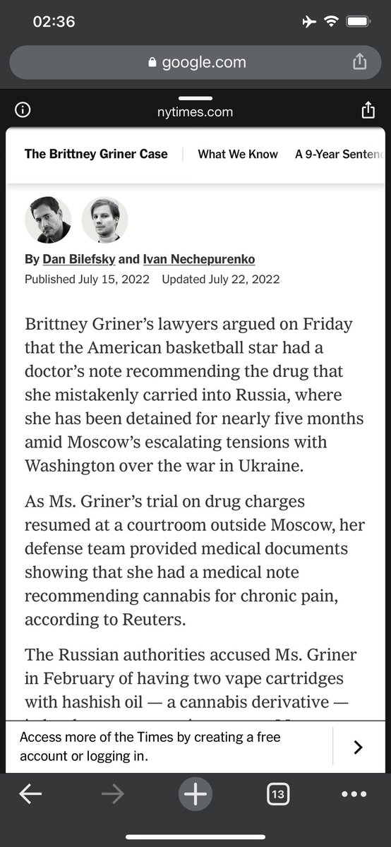 kthum300's tweet photo. @Up2N0G00d8 @JD0MIN0 @LeGoat825724 @christopher_a51 @PhoenixMercury Oh here’s your evidence: her lawyers saying she has a doctors note that recommends she have the drug in the vape cartridges. I don’t think it gets any more clear than that. You’re also the only dumbass who’s okay with trading her for a murderer. Convicted murderer by the way😐 https://t.co/b1uR1BGcSX