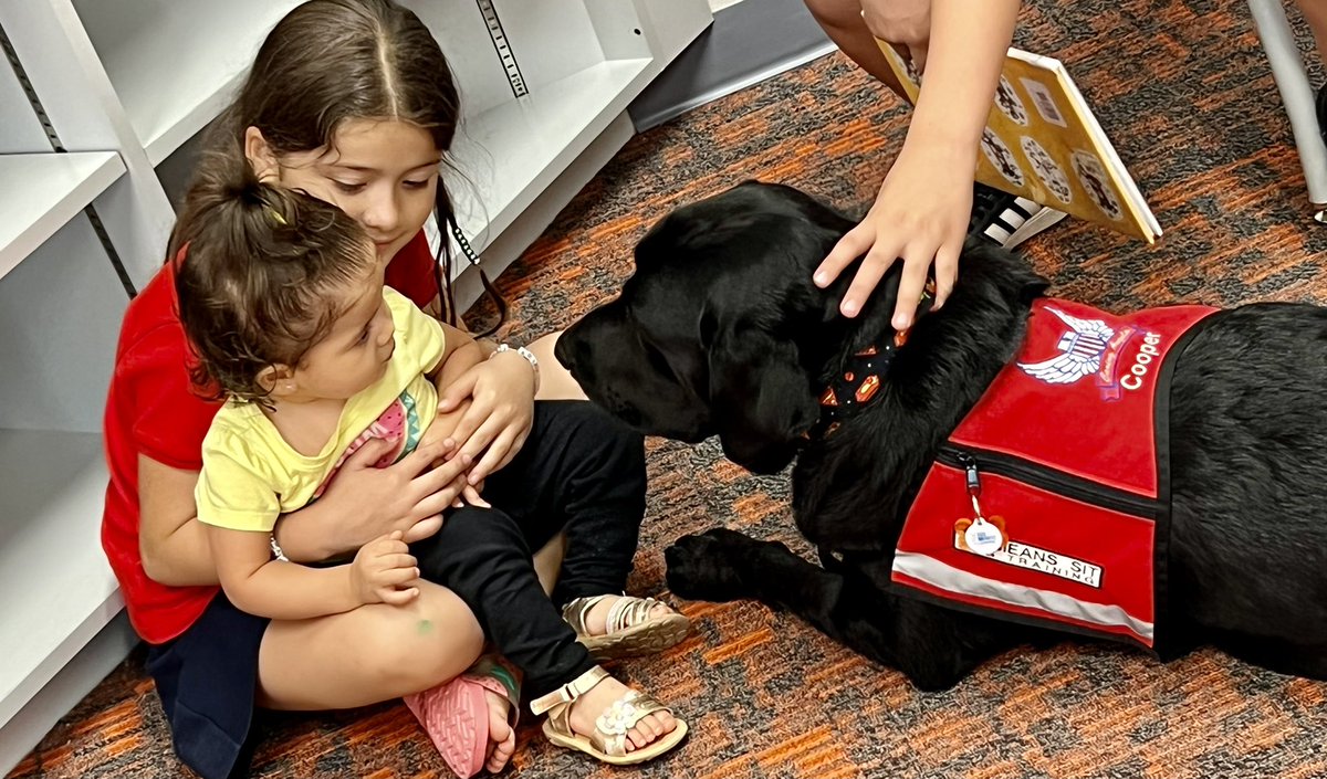 kallen4775's tweet photo. Another Pawsome Tuesday for Cooper &amp; kids #readingpaws. Kids and pawents just love him and WE love spreading the love &amp; helping Kids read!!  @Beata_Azlan your Super-Bling is LOVED by all!! #dogsoftwitter #labradorretriever #therapydogs #MakeADifference https://t.co/0eLVBxykkt