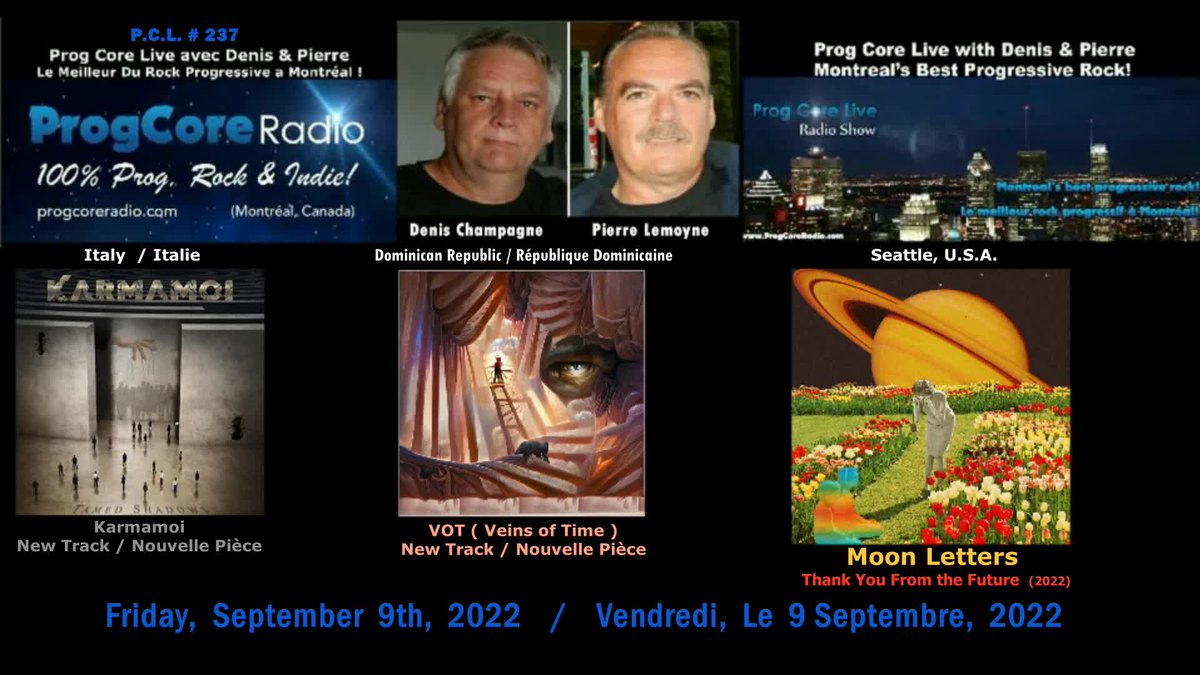 facebook.com/events/1011508…
17:00 (EST) Montréal  progcoreradio.com