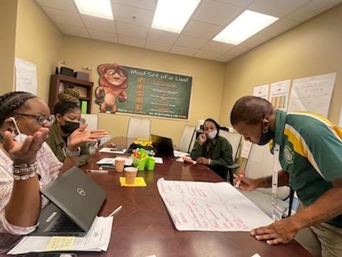 P22TamaraBurney's tweet photo. Today was a great day of learning how to utilize the BCS Math Framework/Curriculum Guides in order to develop math praticioners. Thanks Mrs. Jackson for leading our educators. You rock!
#exceedingexpectations
#teamworkmakesthedreamwork 
#HearUsRoar https://t.co/xgxemaZGfk